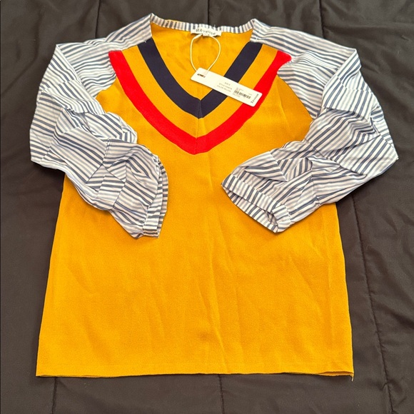 Reveuse Tops - NWT Reveuse Shirt, Sweater, Retro, Ruched Sleeves, Vintage, Vest, Size S
